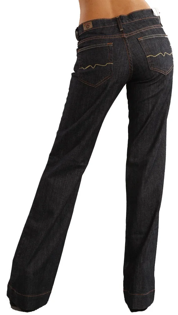Red Engine Wide Leg Denim in Dark